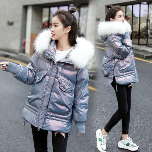 Winter Jacket Women 2021 Hooded Big Fur Collar Black Coat Female Warm Thick Parkas Womens Jackets Casual Casaco Feminino Gxy152