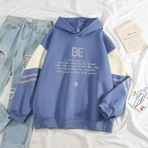 Women Harajuku Oversize Fleece BE Album Sweatshirt Cute Cartoon Print Travel Winter BF Loose Hoodie Winter Oversize Hooded New