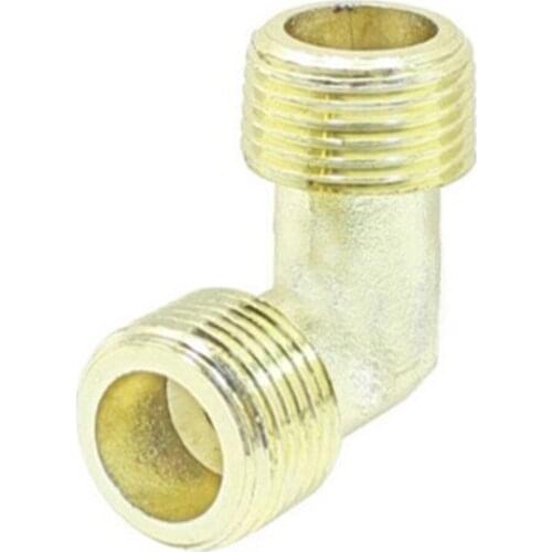 Gold Tone 3/8" 16.5mm Dia 90 Degree Male Elbow Connector for Air Compressor