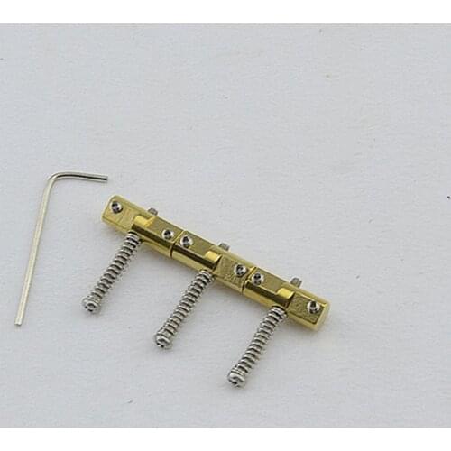 1 Set ( 3 Pieces ) GuitarFamily Vintage Brass Bridge Saddle For Tele Style Bridge With Allen Wrench Guitar Parts ( #0029 )