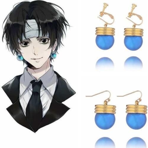 1 Pair New Anime HUNTER X HUNTER Earrings Phantom Troupe Kulolo Lushilufelu Earrings Ear Clips Cosplay Gift for Fans Figure Toys