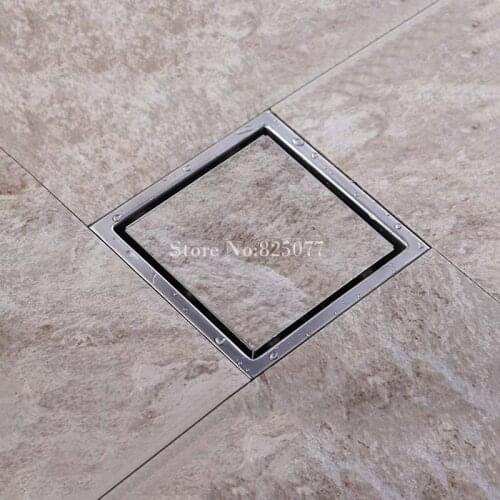 1PCS High Quality Square Brushed 304 Stainless Steel Floor Drain Shower Waste Grate 110mmx110mm ED13