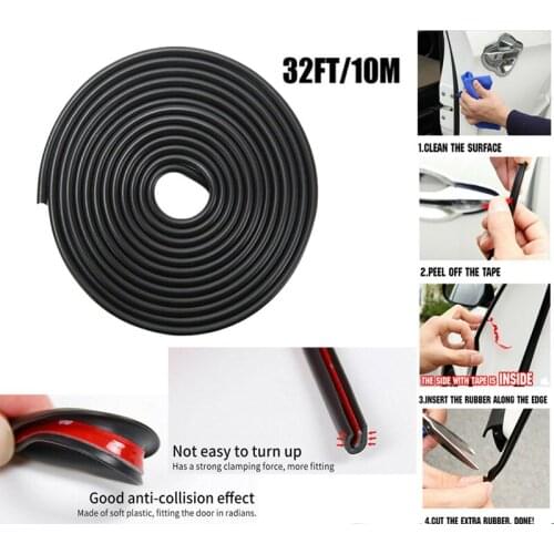 10M Car Door trips Rubber Edge Protective Latex Strips Side Doors Moldings Adhesive Scratch Protector Vehicle For Cars Auto