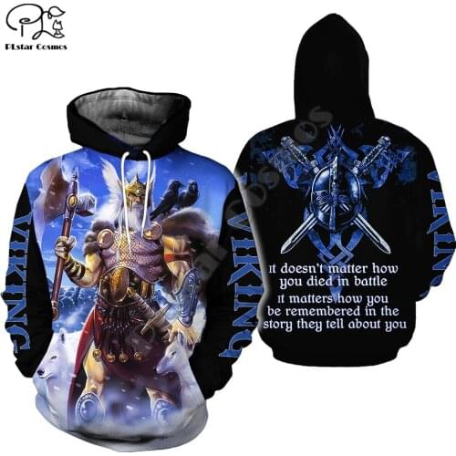 2020Newest Viking God Odin Tattoo Warrior Retro NewFashion Streetwear Unisex 3DPrint Men/Women Pullover Casual Funny Hoodies A-4