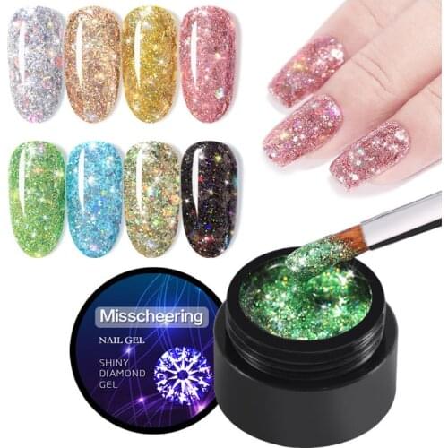 5ml Shiny Diamond Gel Nail Polish Bright for Glitter Painting Nail Art Design Laser Primer UV Gel Hybrid Vernish for Manicure