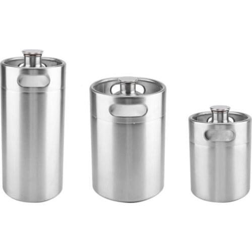 2L/3.6L/5L Barrel Beer Growler Mini Keg Stainless Steel Beer Growler Beer Bottle Barrels Spiral Lid Home Brewing Bar Accessories