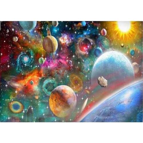 Needlework diy5d diamond painting cross stitch Colors planet rhinestone pasted painting diamond embroidery home decor gift RY381