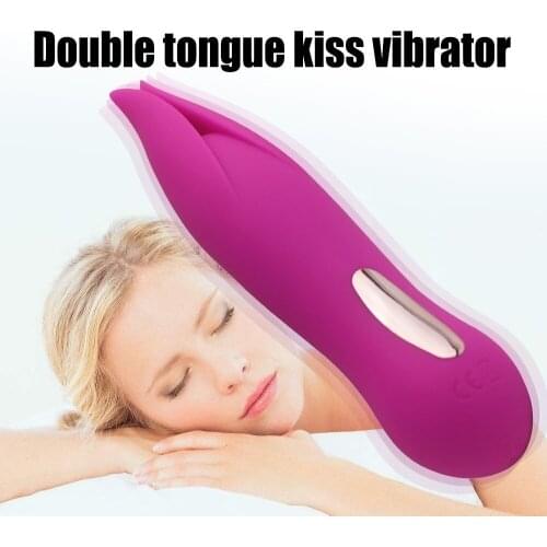 APHRODISIA USB Charging Double Tongue Kiss Vibrator Medical Silicone 10 Frequency Vibration,IPX6 Waterproof Sex Toys For Women