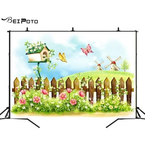 BEIPOTO Spring landscape backdrop green photo background baby child photography picture baby shower photo booth photocall