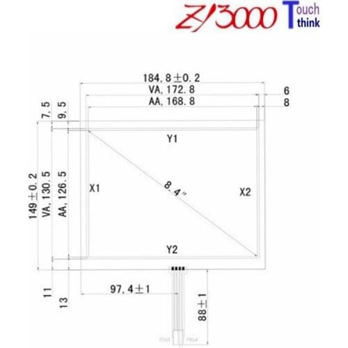 Free Shipping 5 Pcs/lot 8.3 Inch 184*149 Resistive Touch Screen Panel
