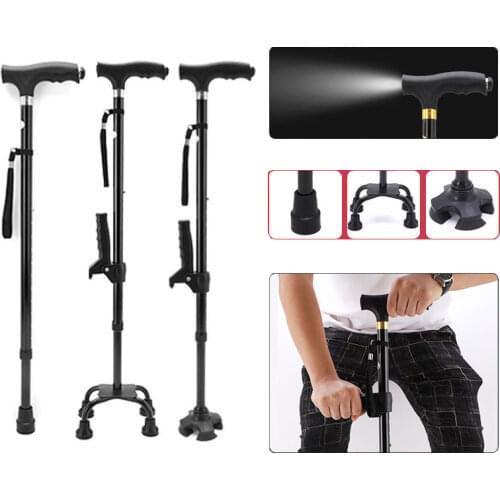 Safety Telescopic Stick Trusty Elderly Crutches Multifunctional Walking Stick Parents Cane Outdoor Camping Trekking Hiking Stick