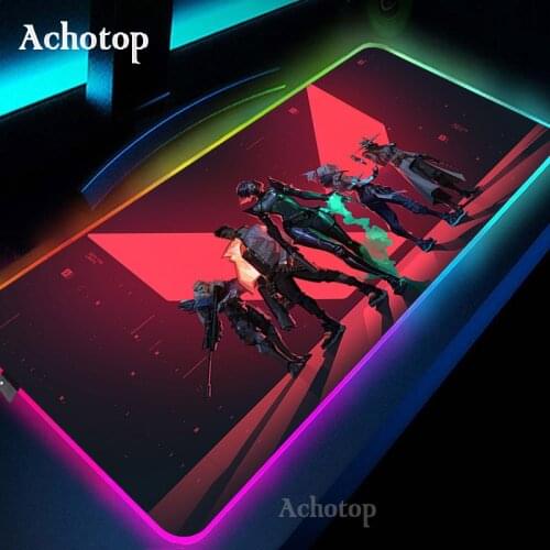 Valorant RGB Gaming Large Mouse Pad Gamer Led Mosue Carpet Computer Anime Mousepad with Backlight Carpet for Keyboard Desk Mat