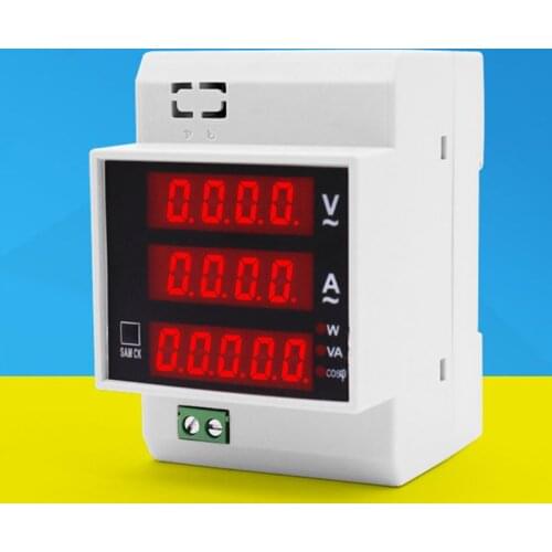 Digital Energy Meter Din Rail LED Active Power Factor Multi-Functional Meter AC 80-300V/AC200-450V 100A electric energy Ammeter