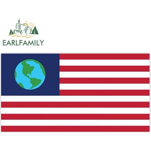 EARLFAMILY 13cm x 6.8cm Earth Flag Decal Paddle Board Kayak Canoe Boat Truck Vinyl Car Stickers