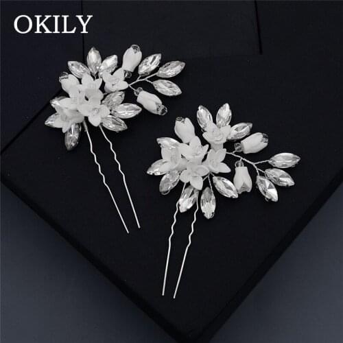 Elegant Prom Bride Bridesmaid Hair Accessories Crystal Hair Pin Clip Rhinestone Wedding Hairpins Sticks for Women Gift