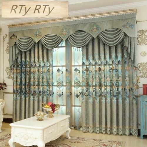 2019 hot European high-grade luxurious Curtain Cloth for Bedroom sheer Voile curtains for Living Room window curtain kitchen