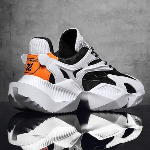Thick Platform Sneakers INS Chunky Men Running Shoes Non-Slip Height Increasing Zapatillas High Street Jogging Walking Chaussure