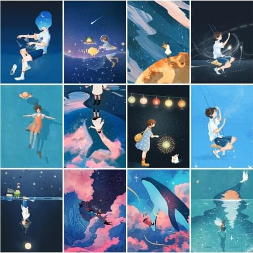 Freshing Dreamland Diamond Painting Starry Sky Poster Wall Art Picture Cross Stitch Home Decoration Full Display Embroidery