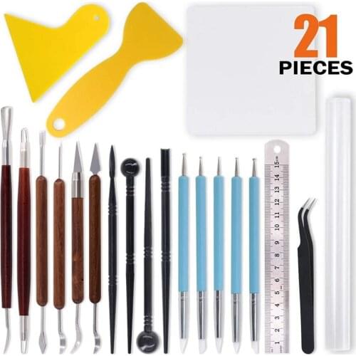 Ceramic Clay Tools Pottery Sculpting Set Silicone Tip Stylus Modeling Carving Tool for Cake Decorating Sculpture Gum Paste Nail