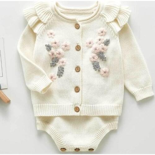 Baby Girl Suit Set Baby coat + Romper 2Pcs Suit Spring Autumn Infant Stylish sweet love Clothing Baby Outfit Baby Girl Clothes