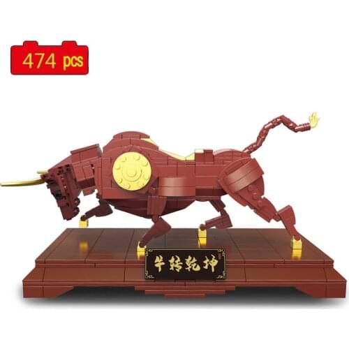 City Creator Series Chinese New Year Zodiac Bull Auspicious Ruyi Desktop Decoration Building Blocks Bricks Toys Gifts