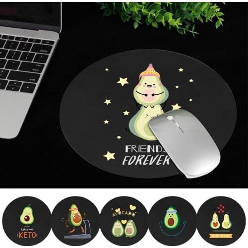 22*22 cm Round Mouse Pad Leather Gaming Anti-skid Mice Mat New Desk Cushion Comfortable for Laptop PC MacBook Avocado Series