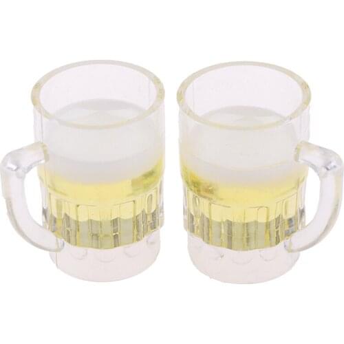 2Pcs 1/12 1/6 Dollhouse Beer Cup Miniature Scene Milk Tea Cup Model Kitchen Toys