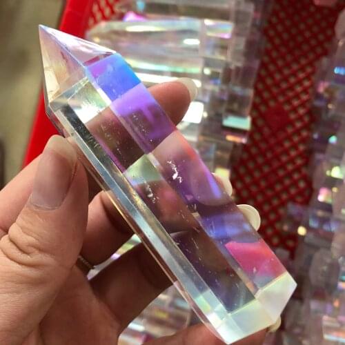 Natural Aura Angel clear crystal stone wand point healing quartz stones