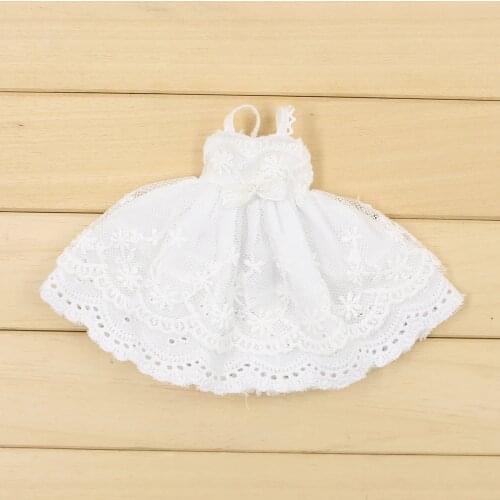 Blyth Doll Clothes ICY Licca 1/6 Body White Dress Lace Free Shipping