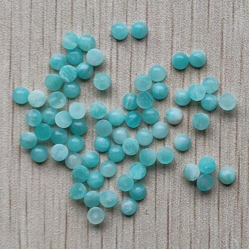 Wholesale 36pcs/lot 2020 good quality natural amazonite round cab cabochon beads 4mm for jewelry making free shipping