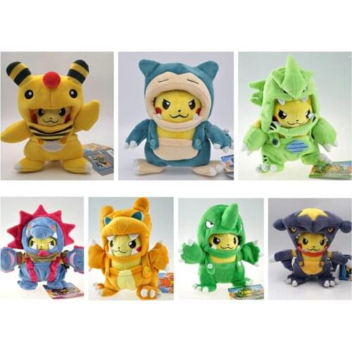 Original Pokemon Pikachu Cosplay Plush 21cm Snorlax Charizard Hydreigon Tyranitar PP Cotton Kids Gift