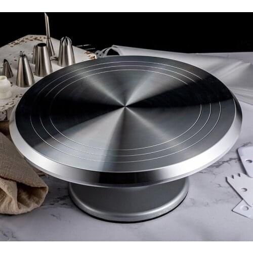 8-12inch Stainless Steel Turntable Rotating Cake Decorating Table Baking Tools Cake Decorating Manual Turntable Bakeware Tools
