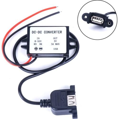 DC DC Converters 12V 24V 36V 48V (8V-50V) to 5V 3A USB Micro Mini USB Step-Down Converters Power Voltage Conerter for Cars