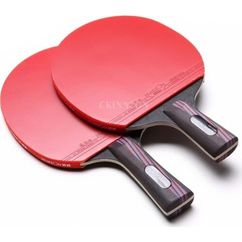 100Pcs/Lot Carbon Fiber Table Tennis Racket Double Face Pimples-in Racket Rubber Table Tennis Bat With Bag