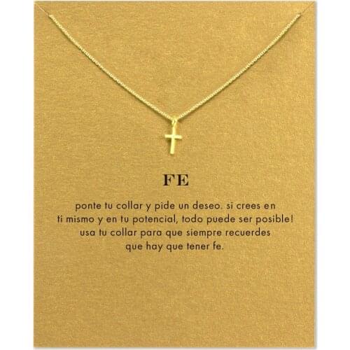 Sell Well Wish Card Clavicle Chains Necklace Cross Pendant Exquisite Necklace For Women Men Jewelry Party Gift Jewelry