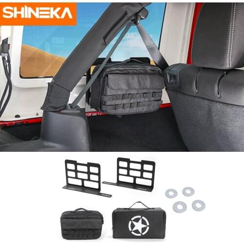 SHINEKA Roll Bar Boot Storage Bags Mount Bracket Tool kit Camping Mat Trunk Cover for Jeep Wrangler JK JL 2007-2018 Accessories