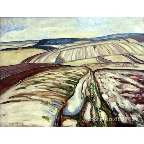 Modern Paintings Snowmelt near Elgersburg Edvard Munch High quality Handpainted