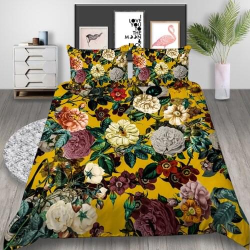 Thumbedding Flower Bedding Set Girls Oil Painting Style Romantic Duvet Cover Artistic Queen King Twin Full Single Double Bed Set