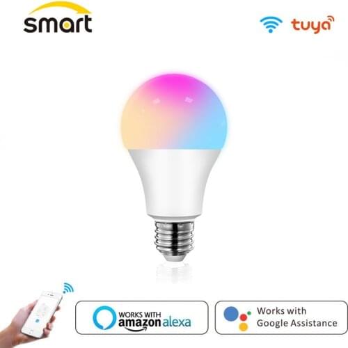 Tuya Smart Light Lamp Wifi Bulb 7W Color Changing RGBCW LED Bulb e27 Dimmable 110V 220V APP Remote Compatible Alexa Google Home