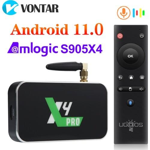 UGOOS X4 Pro TV BOX Android 11 Amlogic S905X4 LPDDR4 4GB RAM 32GB ROM Support AV1 CEC HDR 1000M BT4.0 OTT 4K TVBOX Set top box