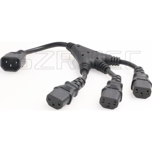UPS PDU Server Y Splitter Power Cord IEC320 C14 to 3 x C13 10A 250V Extension Cable 30cm