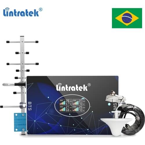 Lintratek B5 B8 B3 B1 Signal Booster 850 900 1800 2100Mhz Amplifier 2g 3g 4g LTE CDMA GSM Repeater AGC 70dB 4-band Booster