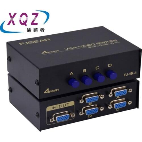 VGA switch 4port Video switcher 4*1 HD Signal Amplifier Booster Splitter Wide Screen 1 in 4 out for monitor projector