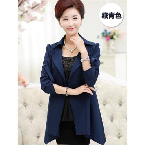 Oversized 2020 Autumn Womens Thin Windbreaker Coats Roll-up Sleeve Outerwear Casual Female Cardigan Trench Coat 4XL Tops f1385