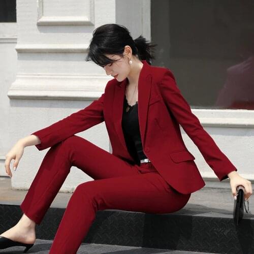 Womens suits, new summer and autumn fashion, thin temperament, professional decoration, trousers, womens two-piece suit