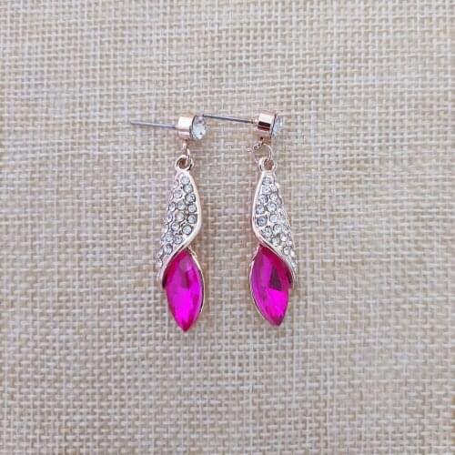 QiLeSen Fine jewelry 925 sterling silver suitable for ladies wedding earrings, Desert light water red earrings YW101