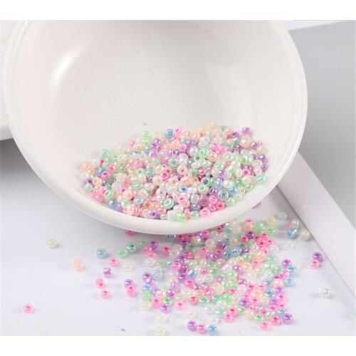 10G/600Pcs/Pack Cream Glass Beads 2MM Glossy Czech Round Spacer Glass Bugle Seedbeads For Craft Jewelry Garment DIY Accessories