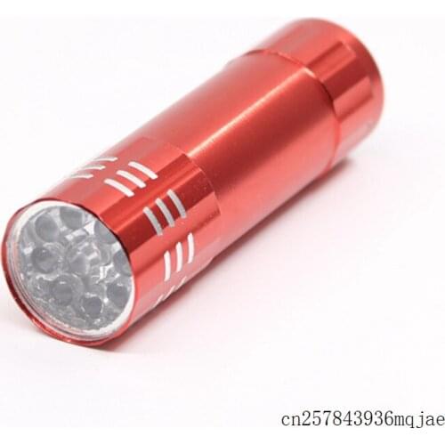 100pcs 9 LED Mini Flashlights UV Ultra Lights Violet Lamp Black Purple Light for Money Check Credit Card Check