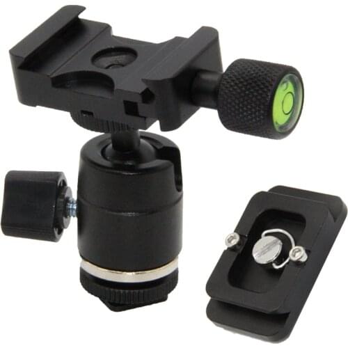 2 in 1 K30 quick release plate Clamp stabilizer rails + Q29 Mini Tripod Ball Head Ballhead+1/4"Screw Mount Stand 360 Swivel DSLR