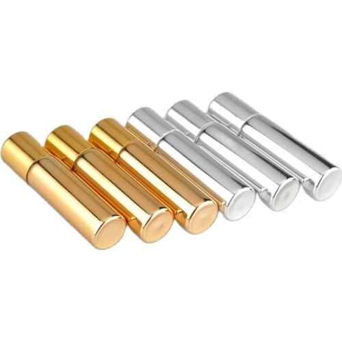 5ML UV gold/silver/back glass bottle steel ball roll on for eye cream, perfume,essential oil/lip gloss/honey skin care cosmetic